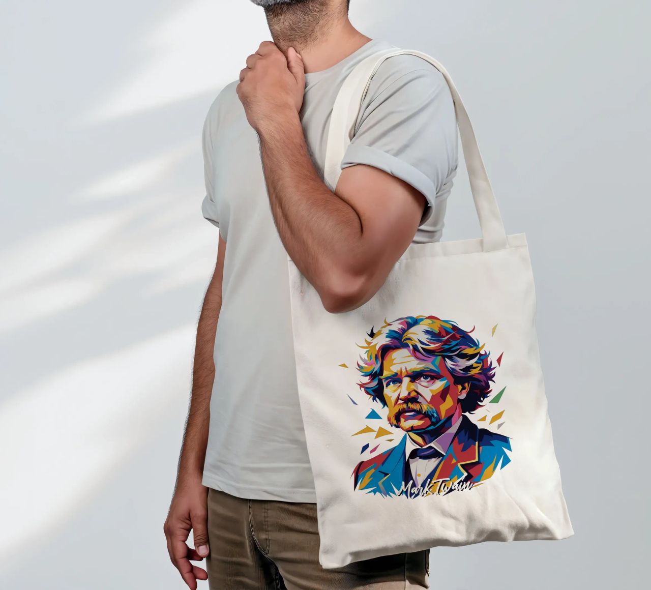 Mark Twain WPAP Pop Art borsa in juta da vectorartnesia