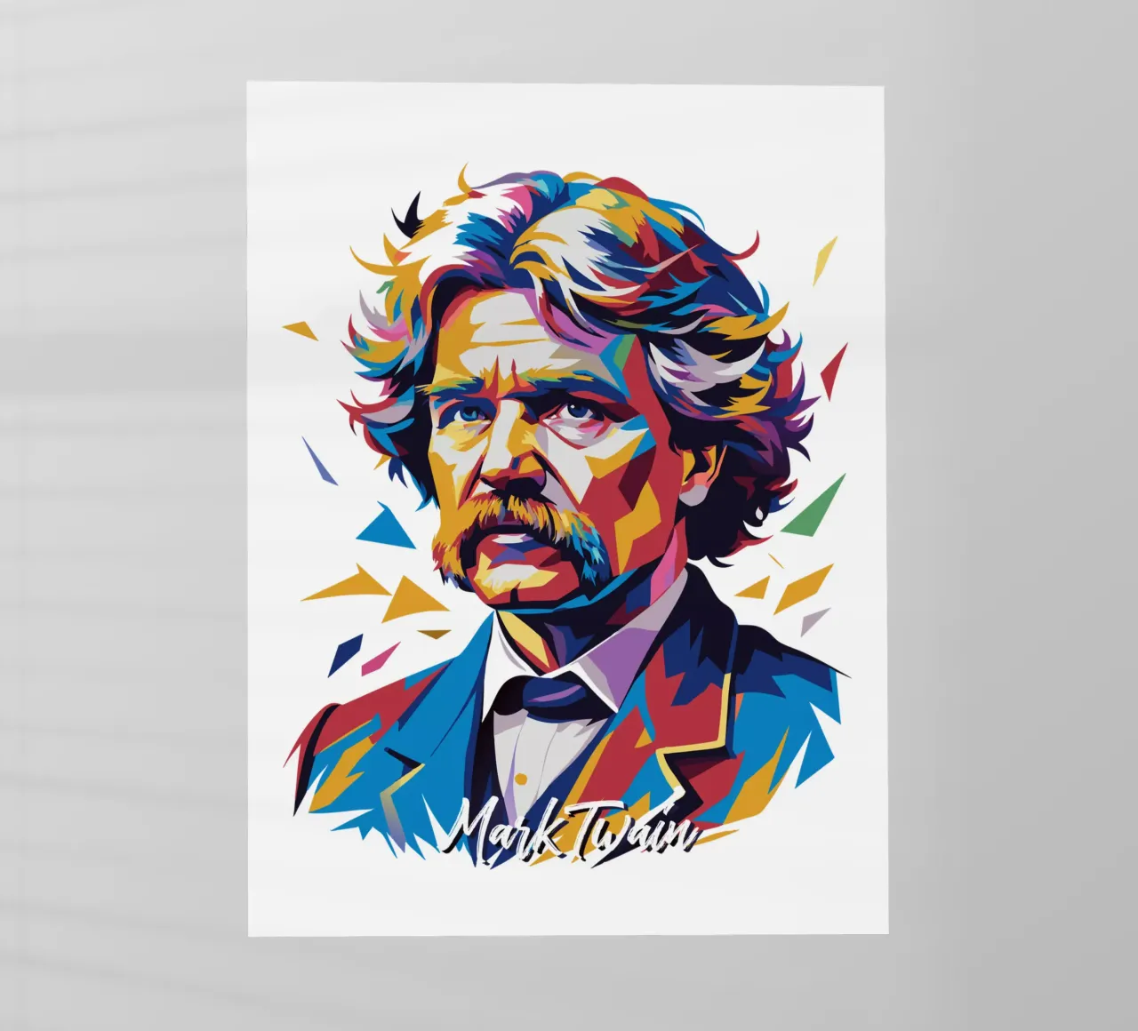 Mark Twain WPAP Pop Art pellicola backlit da vectorartnesia