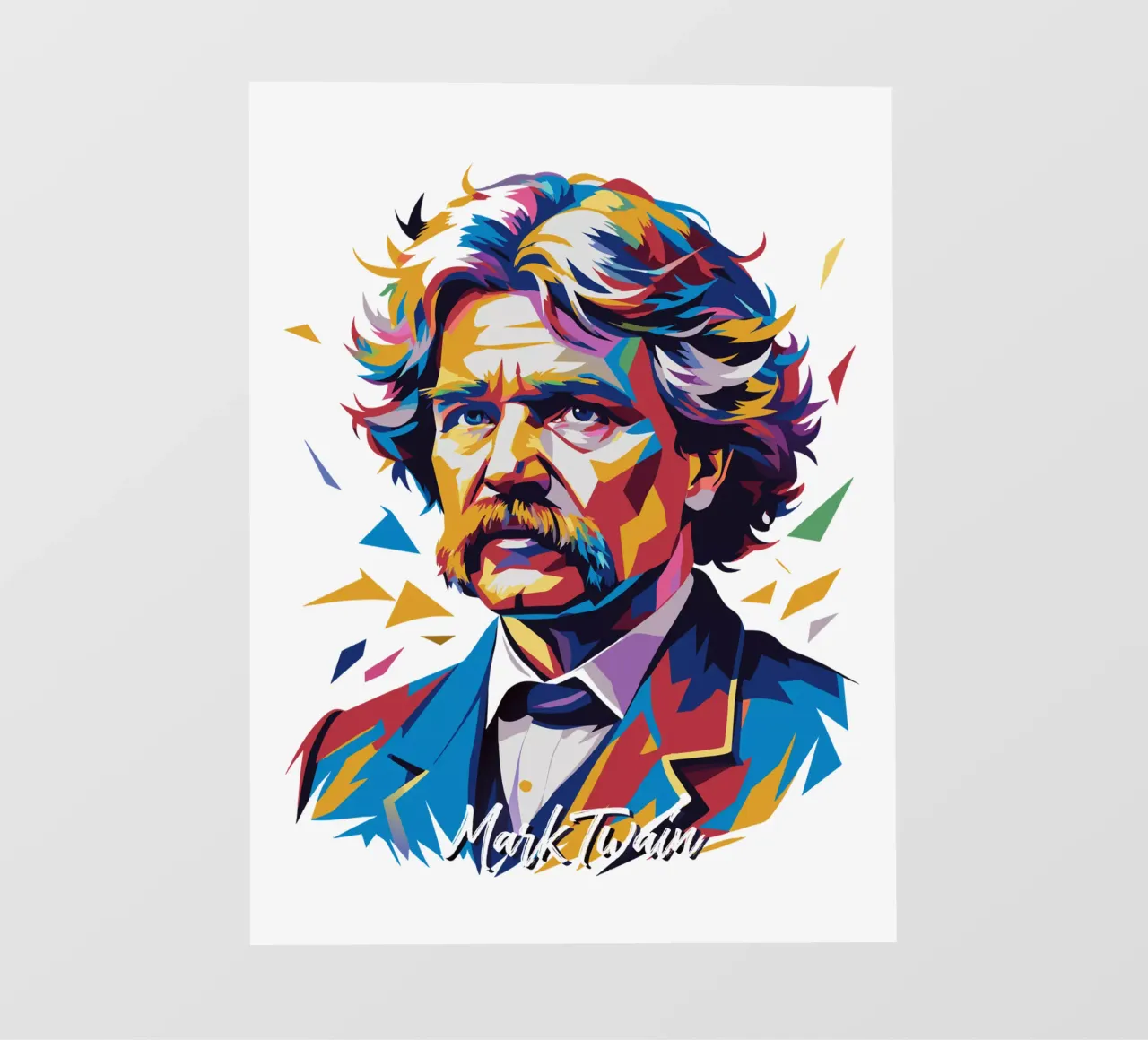 Mark Twain WPAP Pop Art pellicola backlit da vectorartnesia