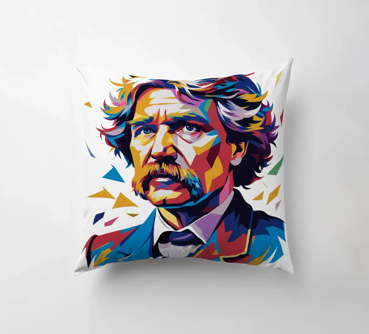 Mark Twain WPAP Pop Art kussen van vectorartnesia