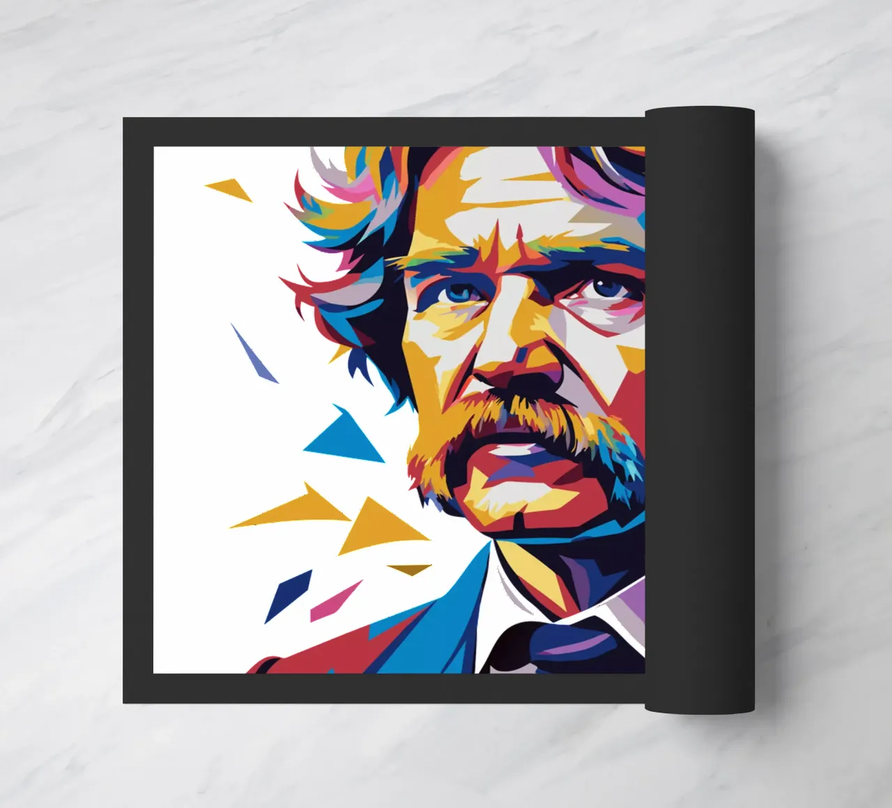 Mark Twain WPAP Pop Art Fußmatte von vectorartnesia