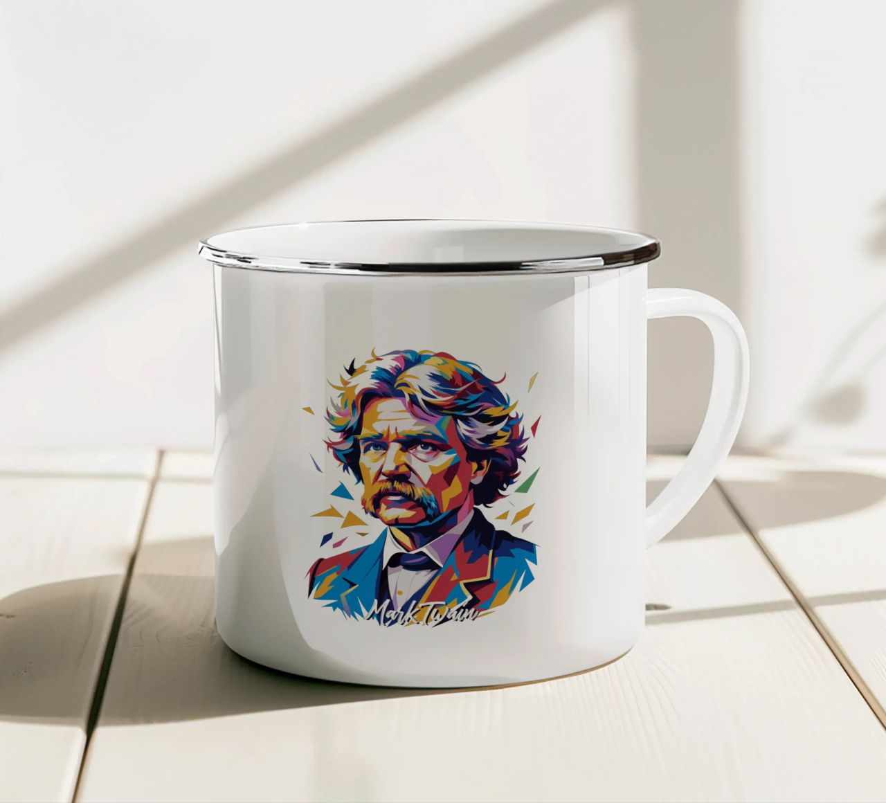 Mark Twain WPAP Pop Art tazza in smalto da vectorartnesia