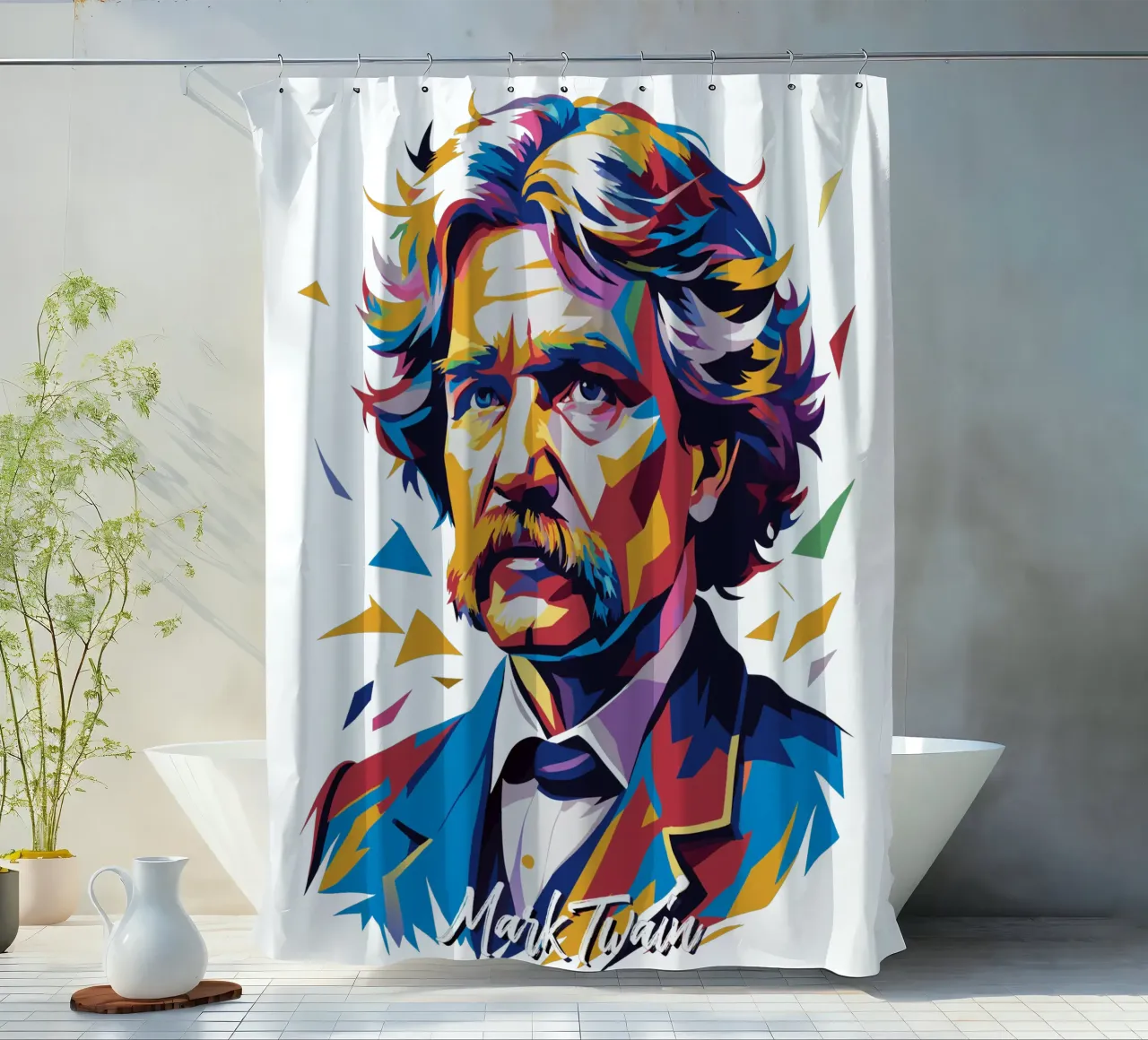 Mark Twain WPAP Pop Art tenda da doccia da vectorartnesia