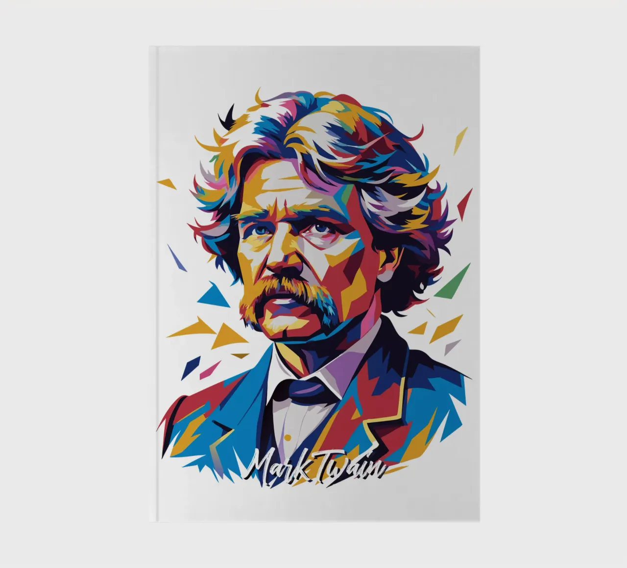 Mark Twain WPAP Pop Art notebook by vectorartnesia
