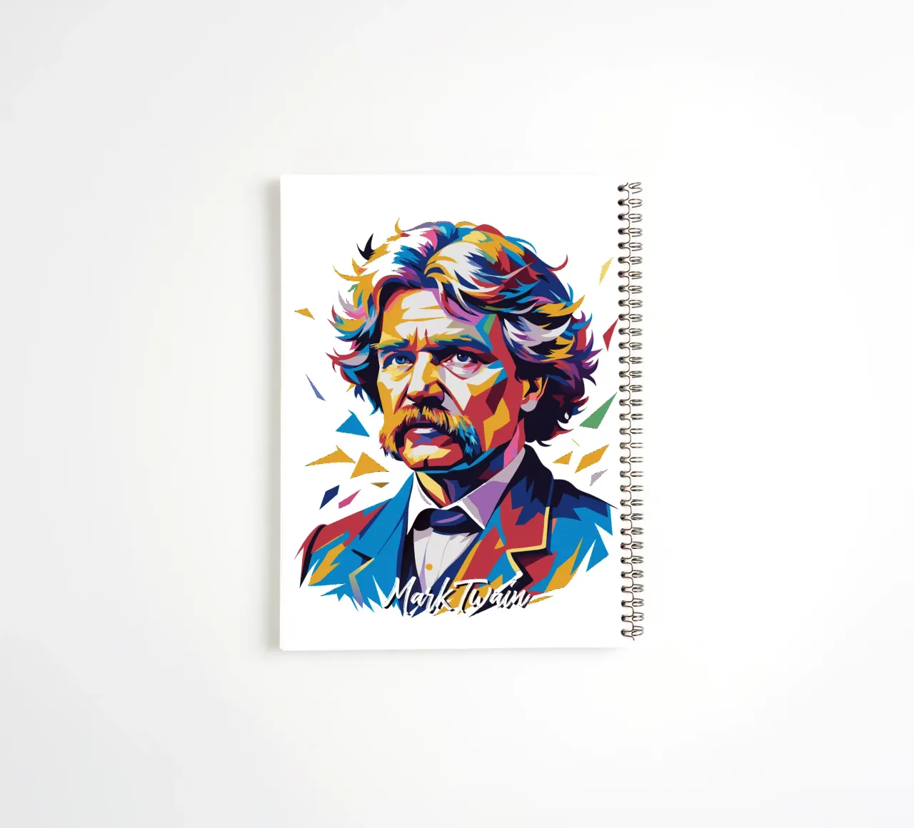 Mark Twain WPAP Pop Art spiral notebook by vectorartnesia