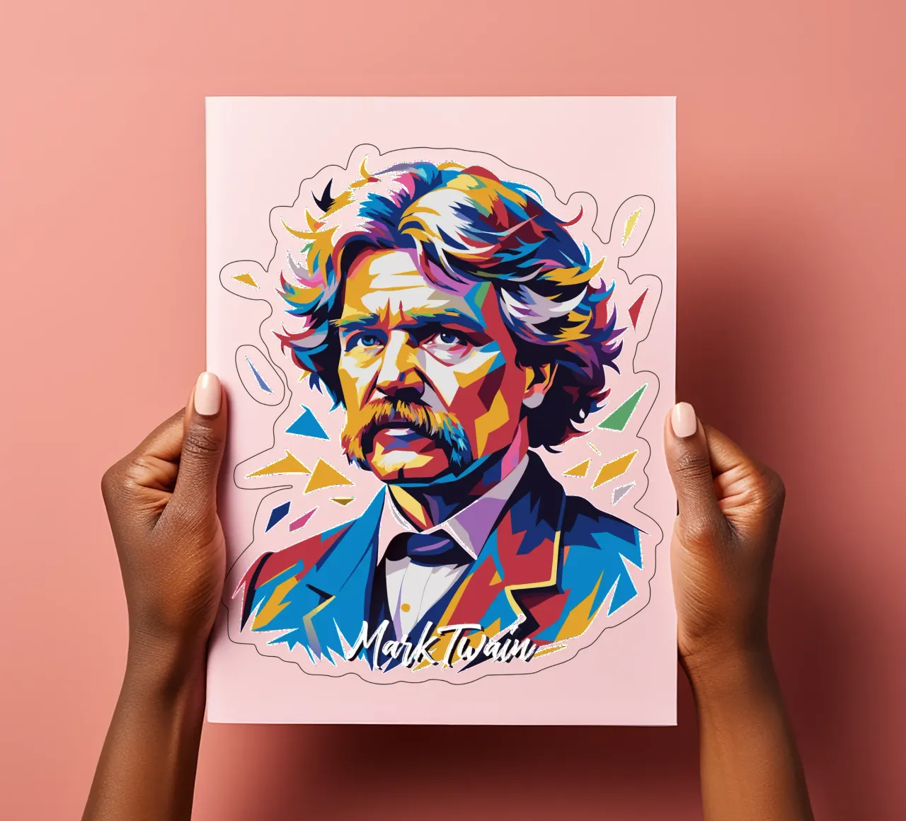 Mark Twain WPAP Pop Art foglio adesivo da vectorartnesia