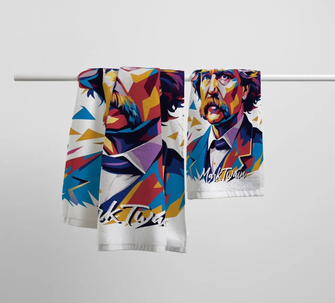 Mark Twain WPAP Pop Art toalla de baño de vectorartnesia