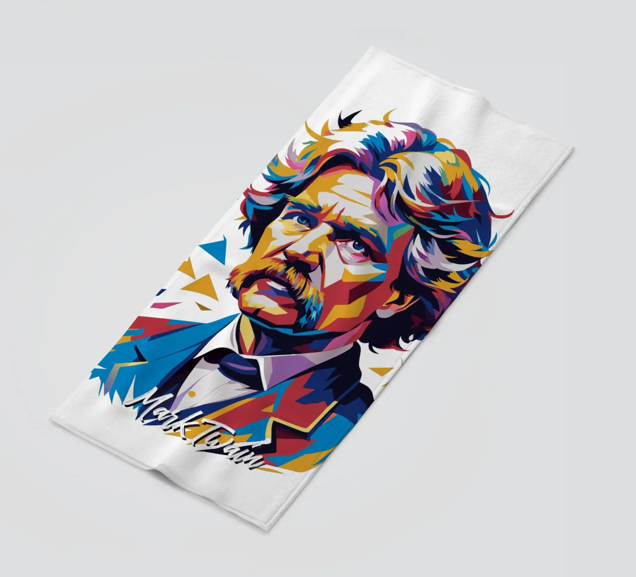 Mark Twain WPAP Pop Art Strandtuch von vectorartnesia