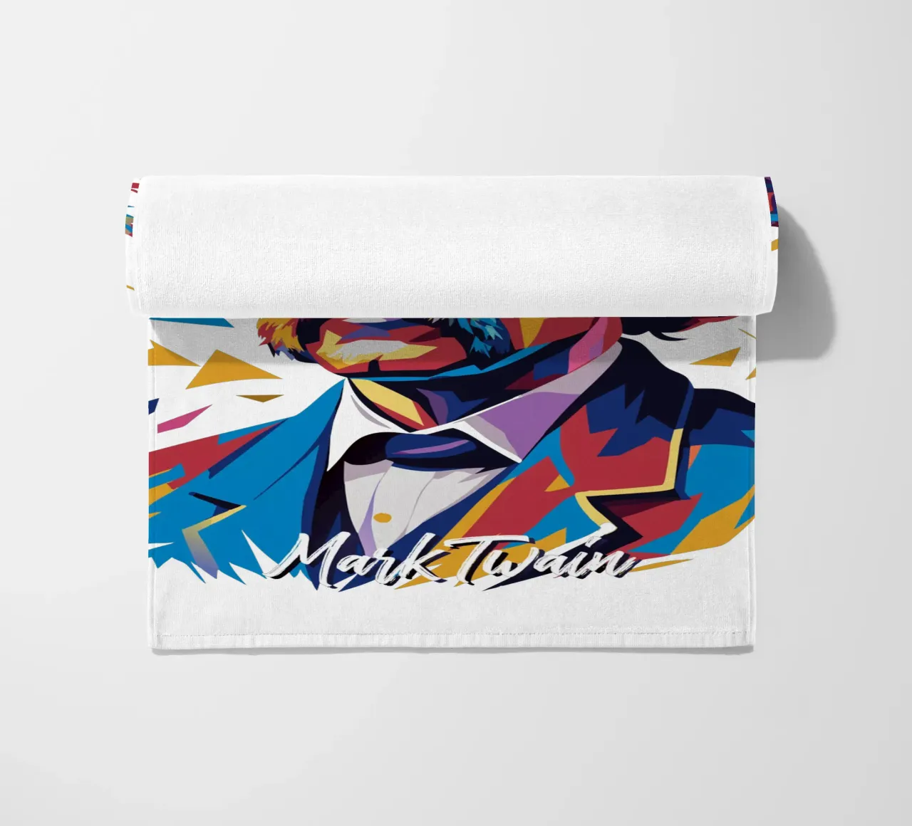 Mark Twain WPAP Pop Art Strandtuch von vectorartnesia