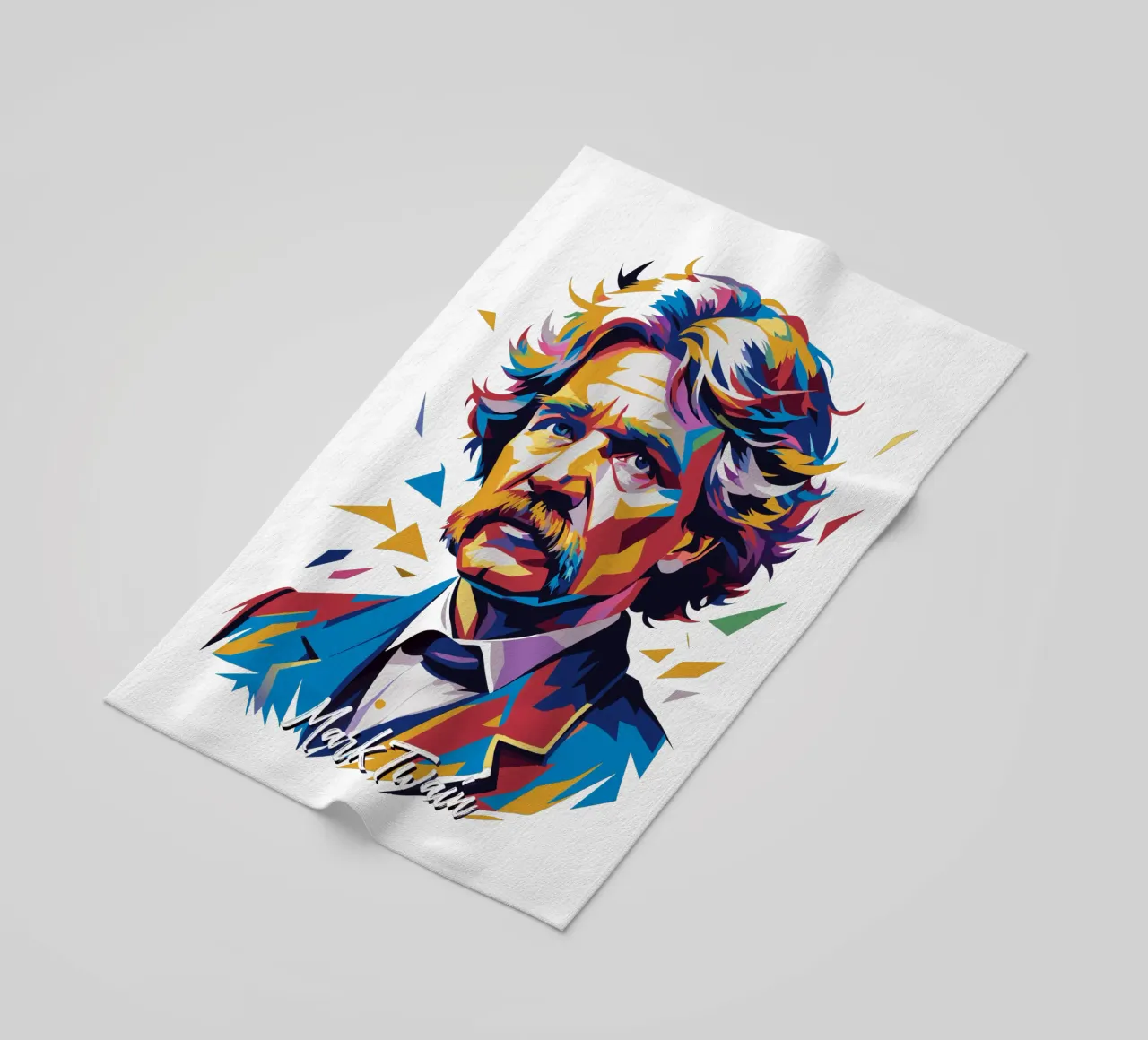 Mark Twain WPAP Pop Art Strandtuch von vectorartnesia