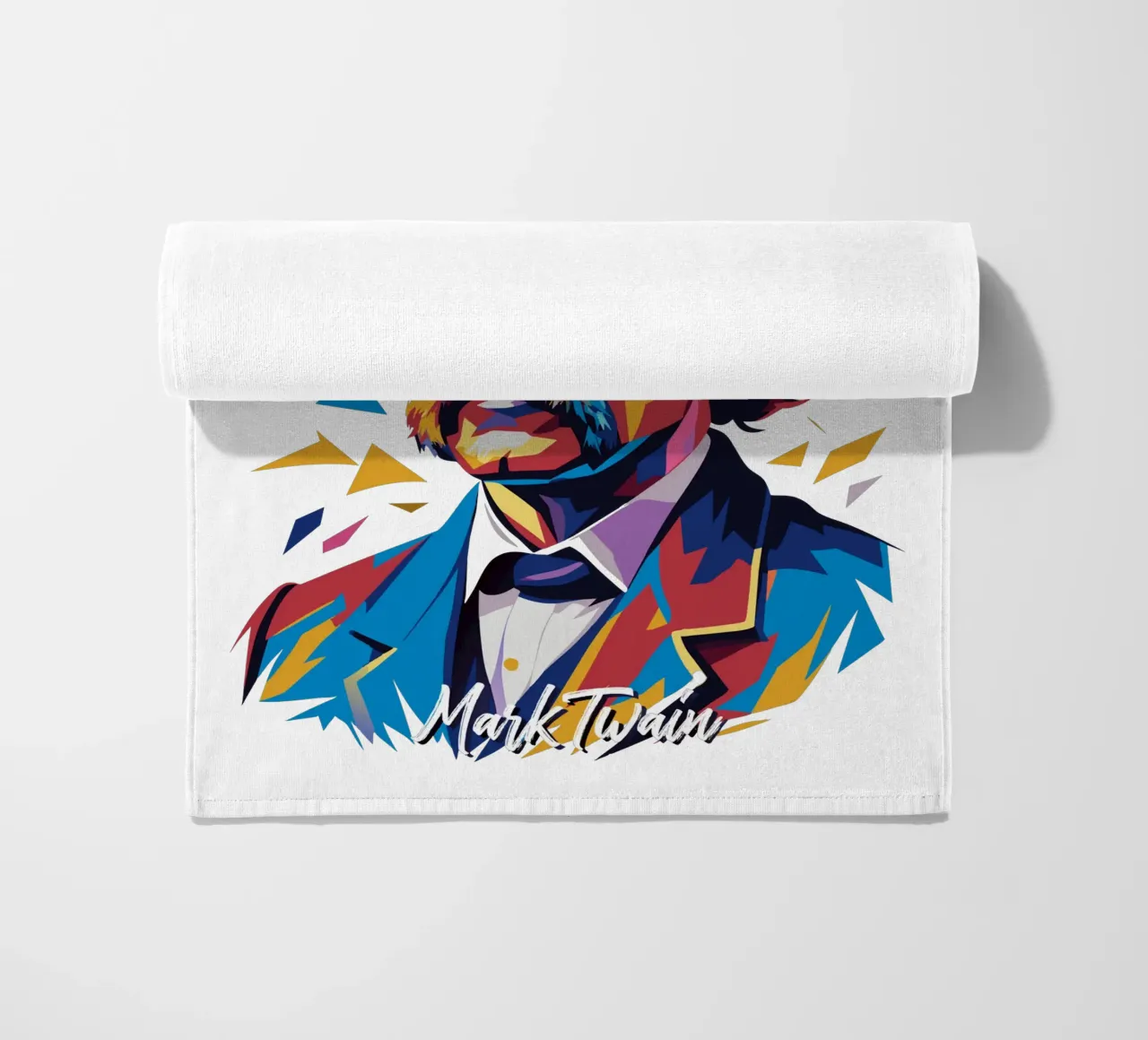 Mark Twain WPAP Pop Art Strandtuch von vectorartnesia