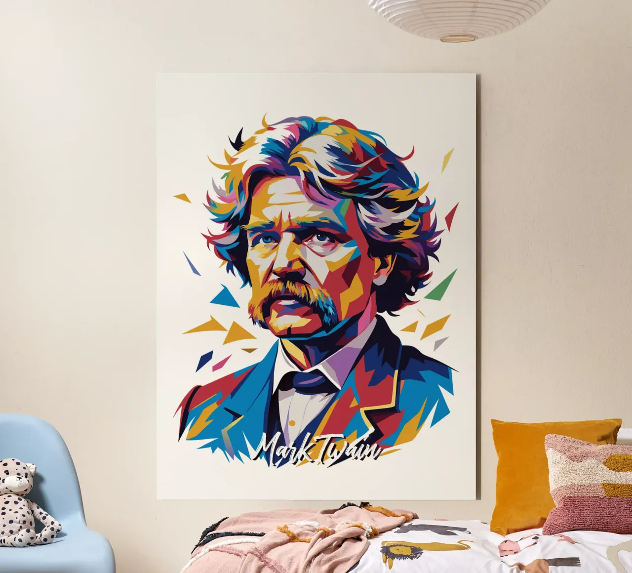 Mark Twain WPAP Pop Art alluminio dibond da vectorartnesia
