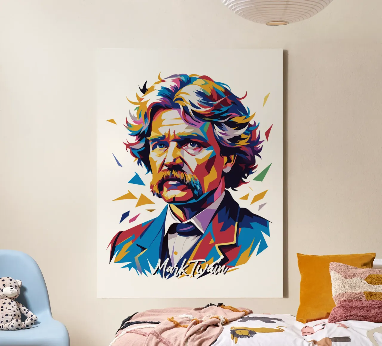 Mark Twain WPAP Pop Art tela da vectorartnesia