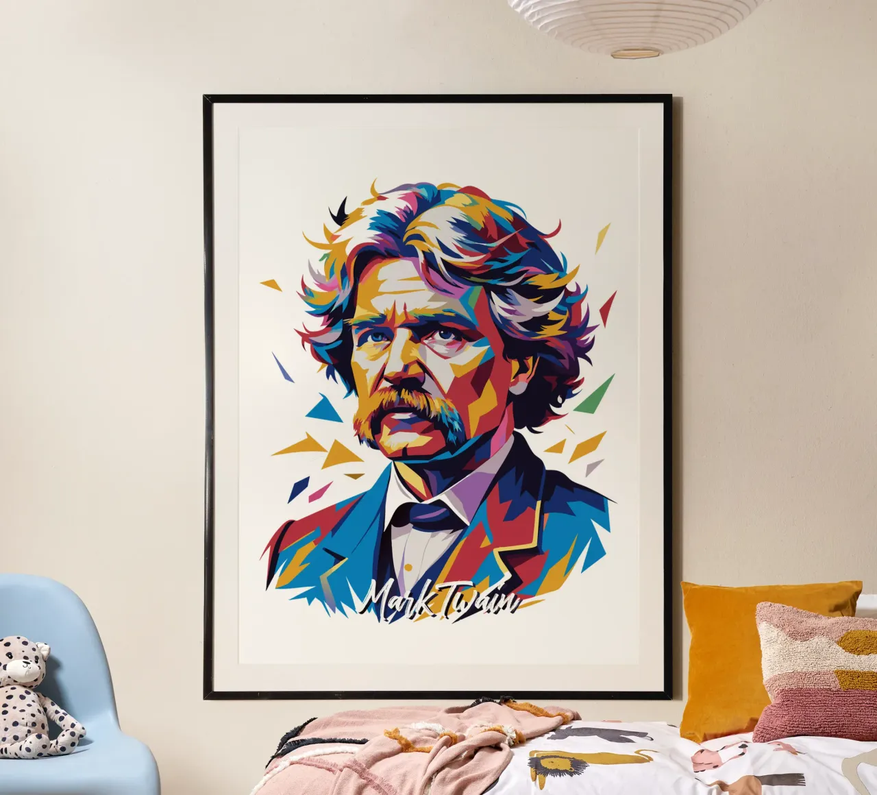 Mark Twain WPAP Pop Art carta hahnemühle da vectorartnesia