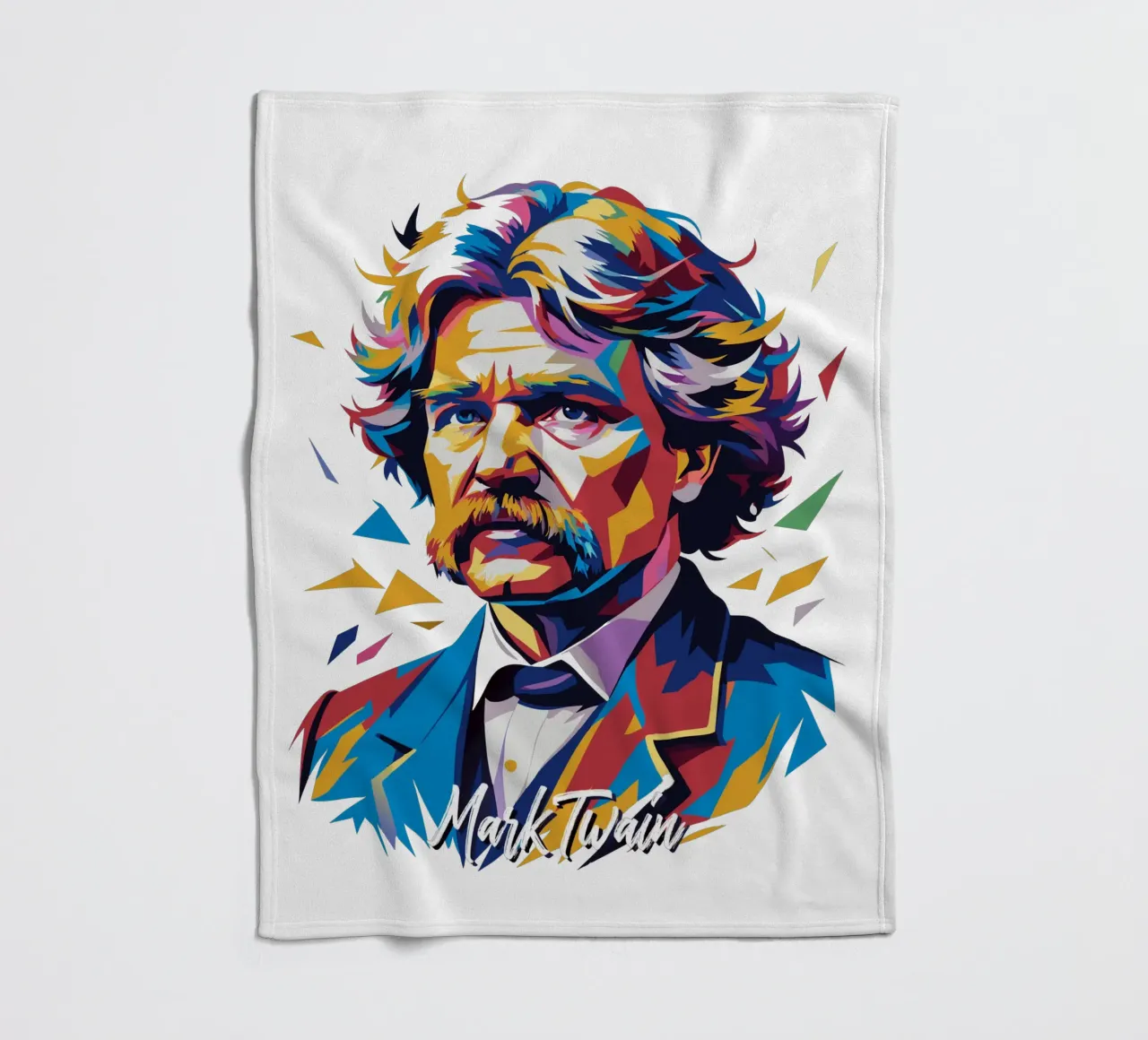 Mark Twain WPAP Pop Art manta de franela de vectorartnesia