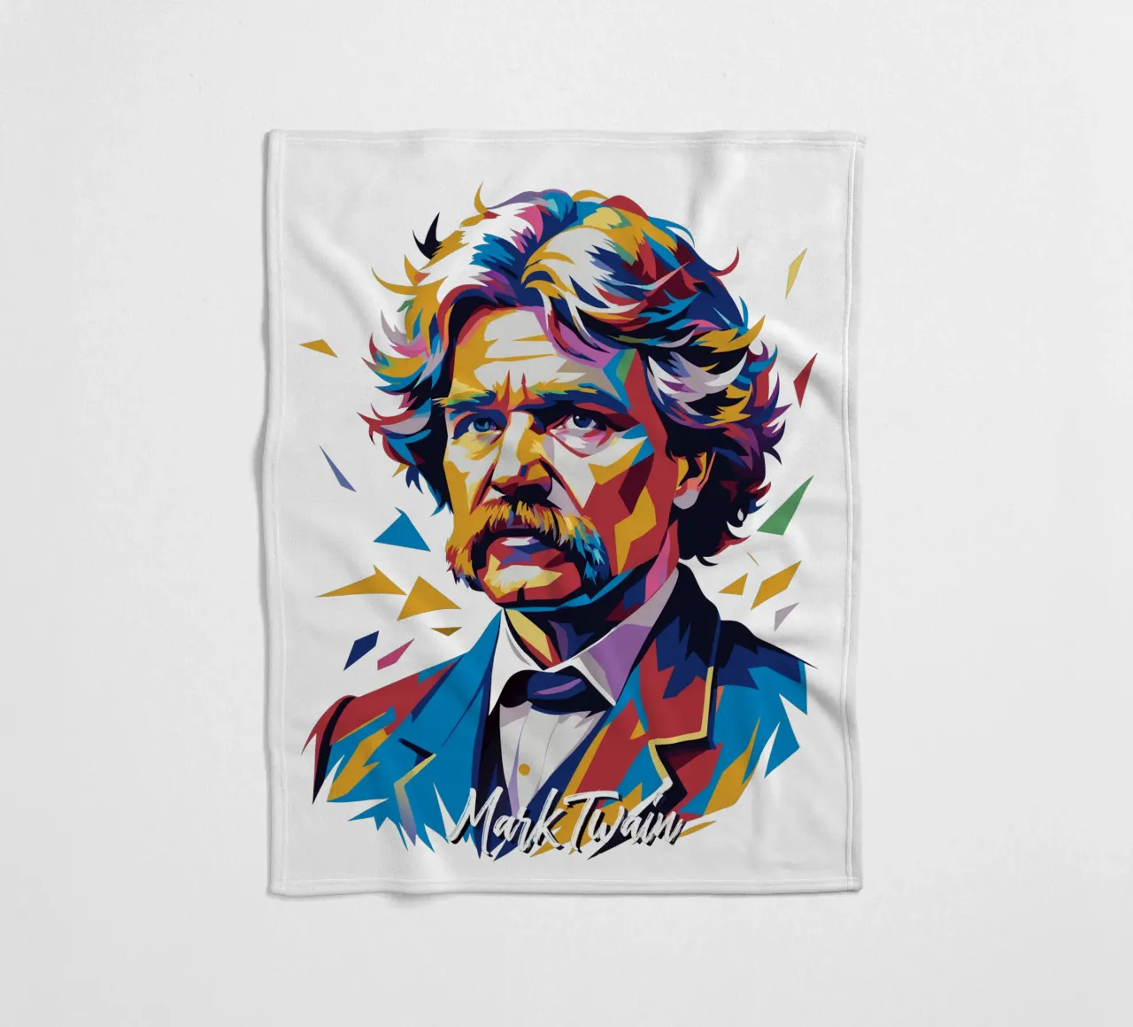 Mark Twain WPAP Pop Art manta de franela de vectorartnesia