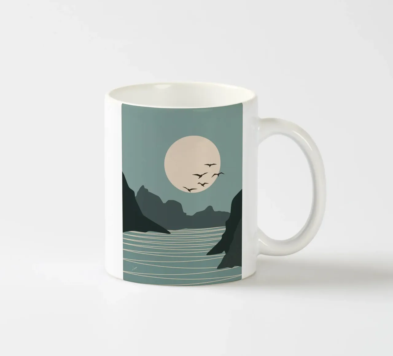 Moon Side ceramic mug by zeriayam