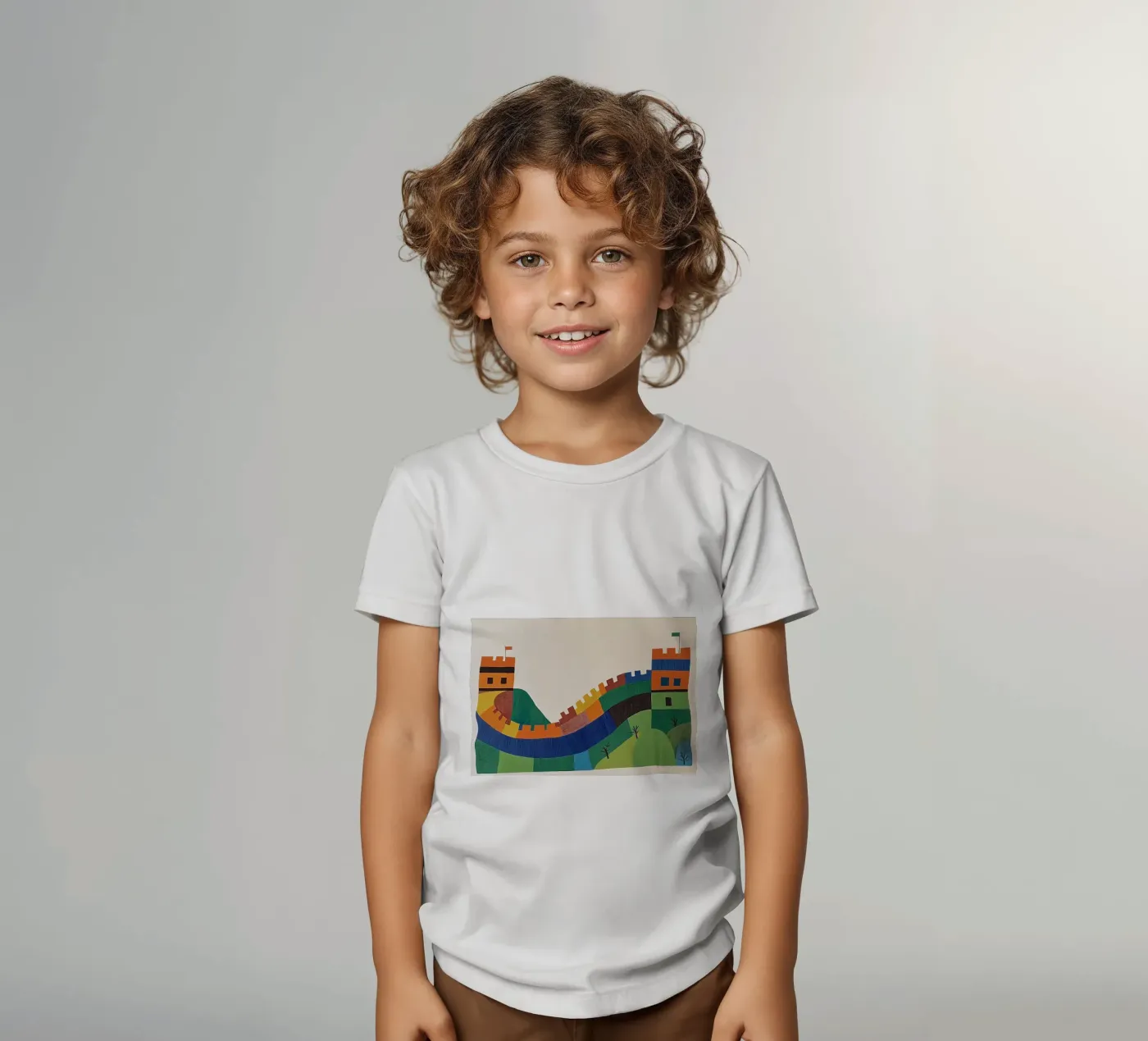 Multicoloured Castle t-shirt bambini da Little Art Lab