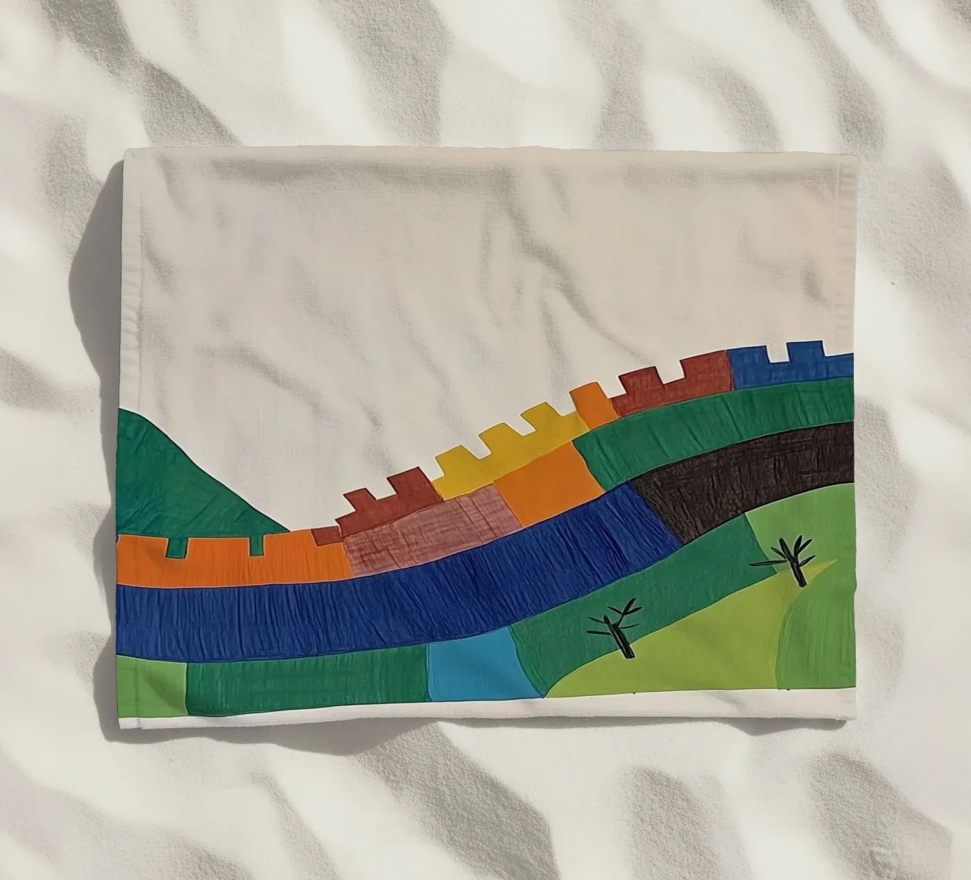 Castello multicolore telo mare da Little Art Lab