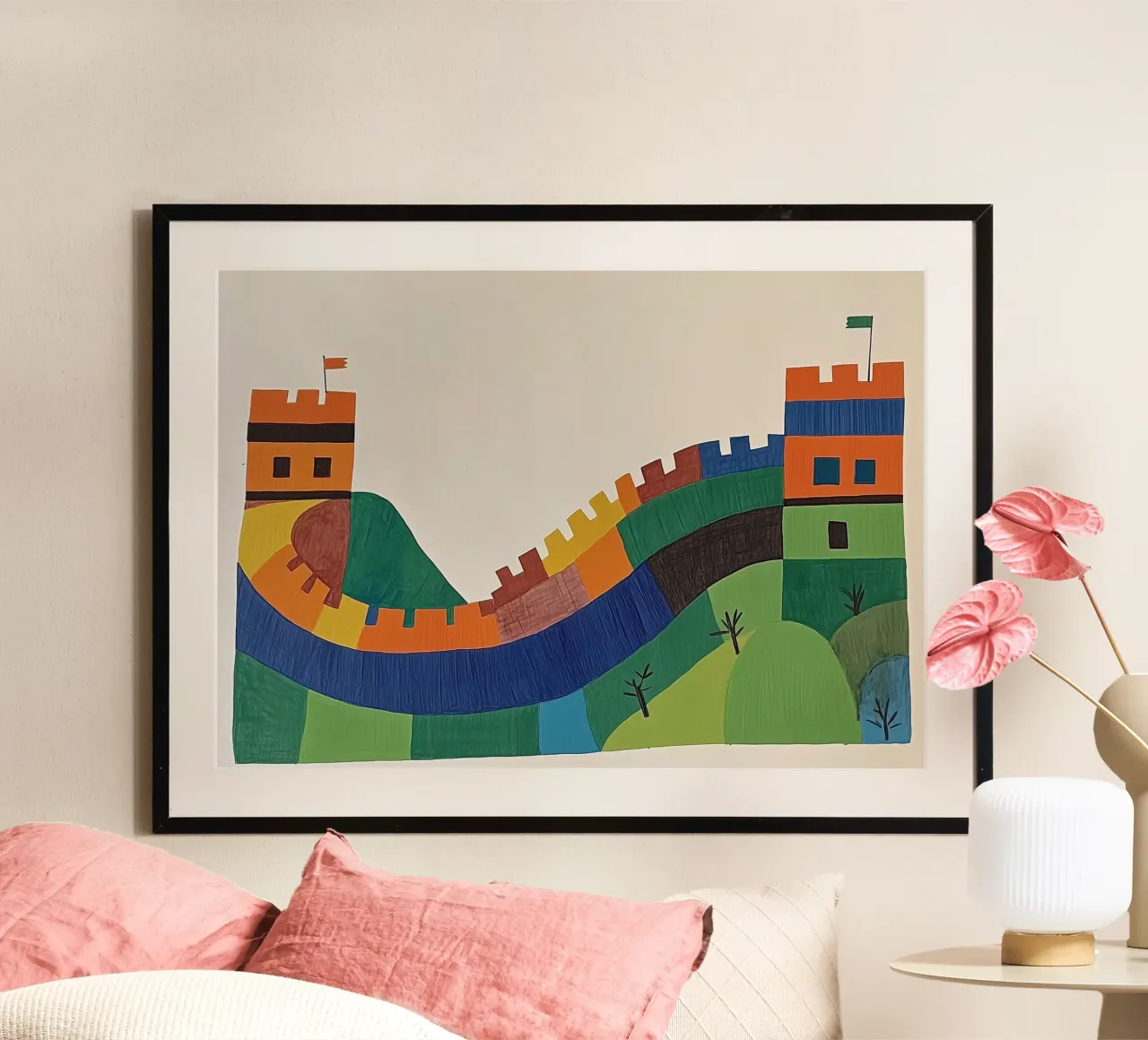 Castello multicolore poster da Little Art Lab