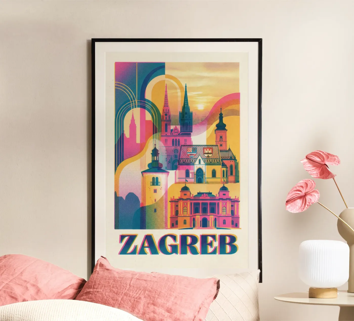 Zagreb Vintage Art Deco poster van CityPoster