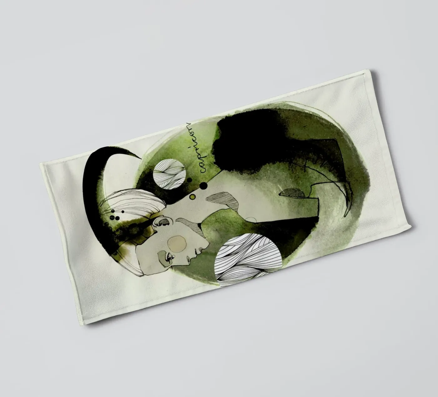 Steinbock Handtuch von Ekaterina Koroleva