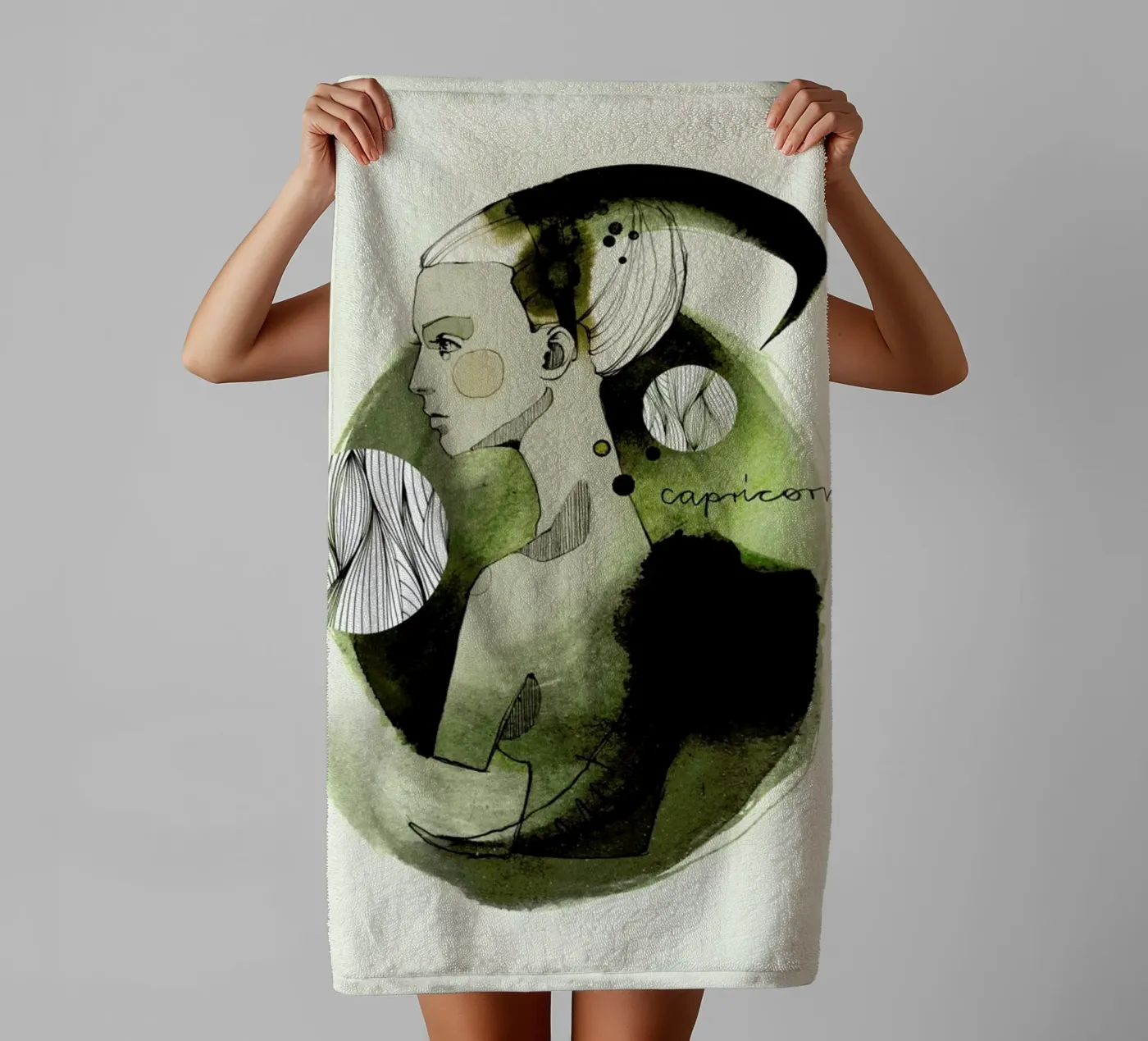 Steinbock Handtuch von Ekaterina Koroleva