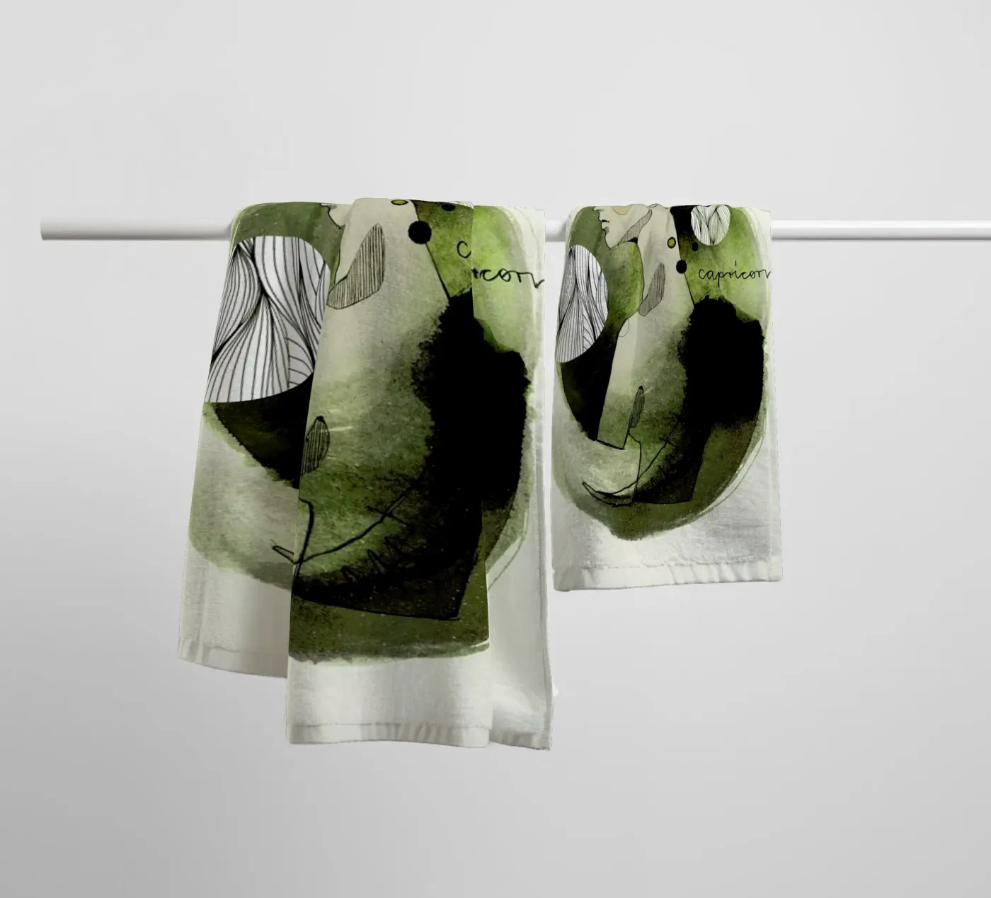 Steinbock Handtuch von Ekaterina Koroleva