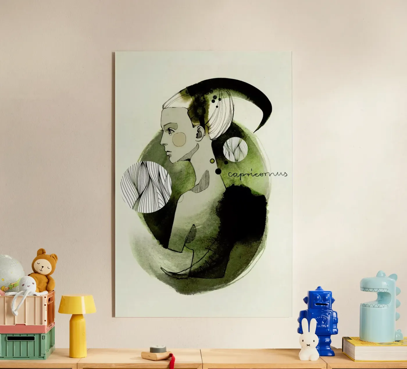 Steinbock acryl van Ekaterina Koroleva