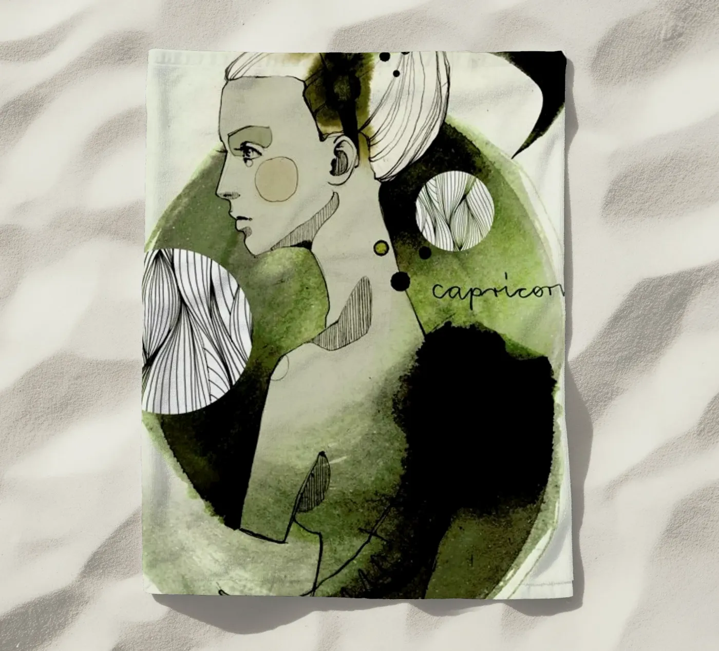 Steinbock strandhanddoek van Ekaterina Koroleva