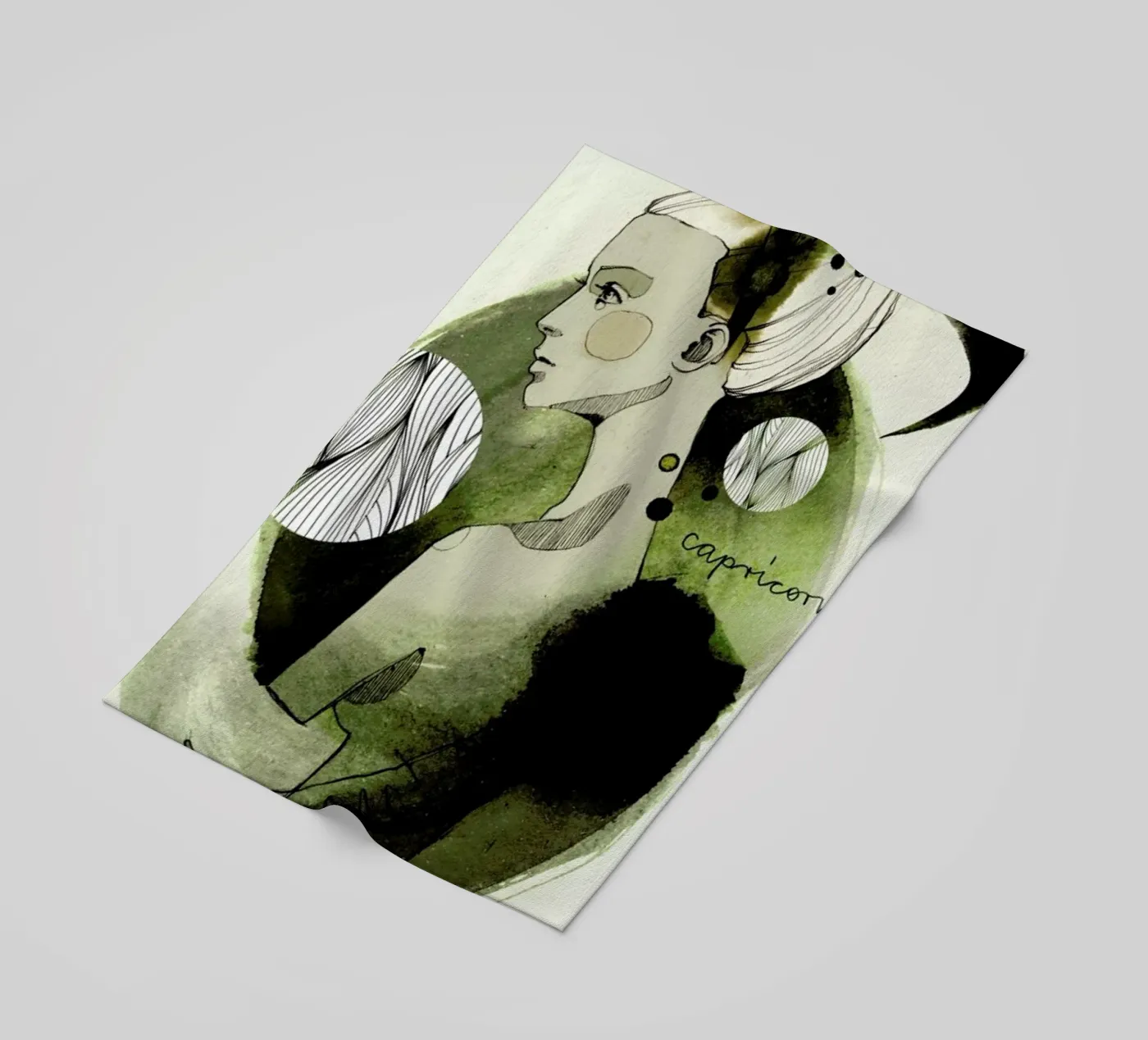 Steinbock strandhanddoek van Ekaterina Koroleva