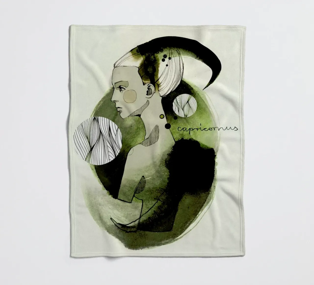 Steinbock fleecedeken van Ekaterina Koroleva