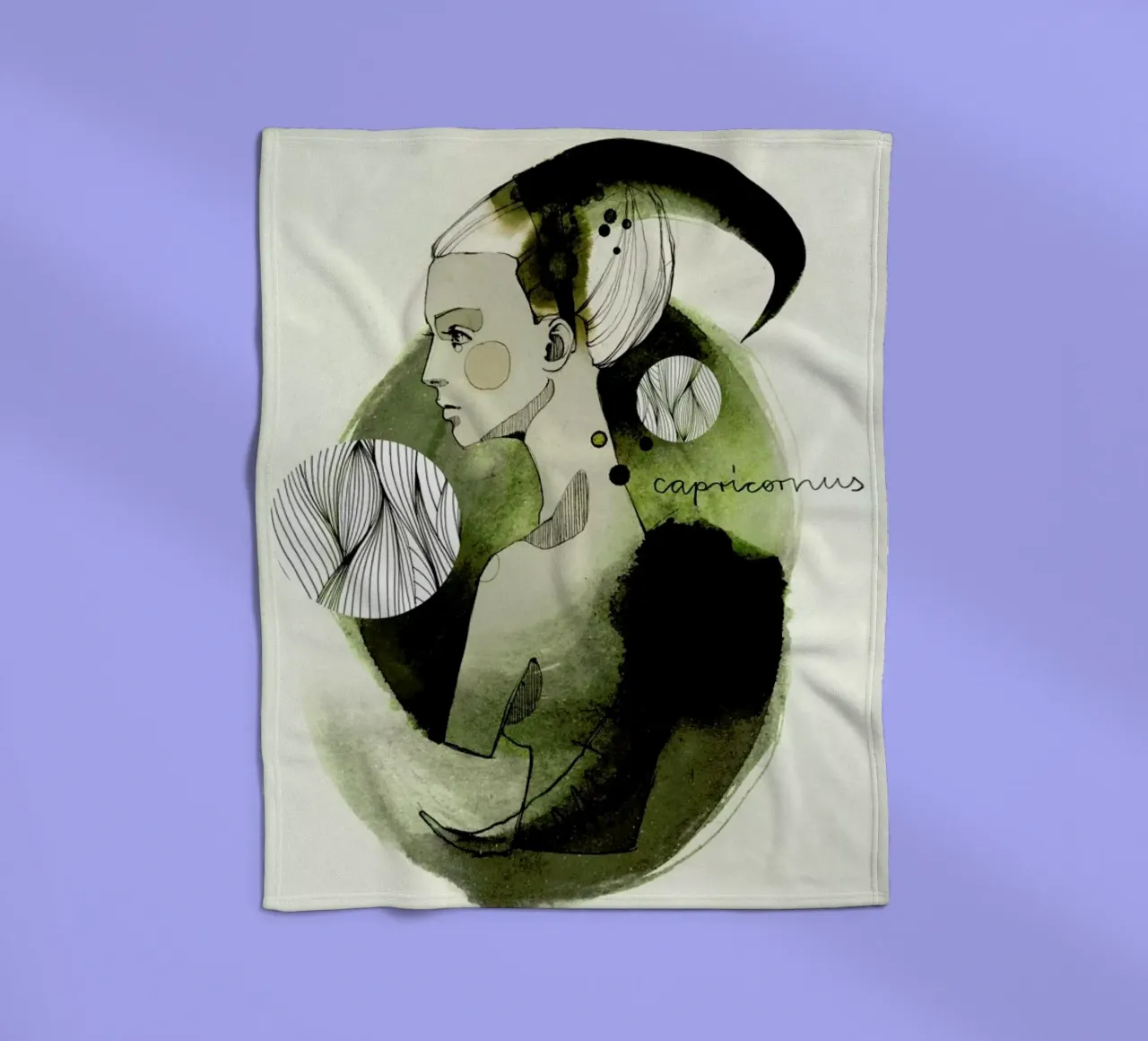 Steinbock fleecedeken van Ekaterina Koroleva