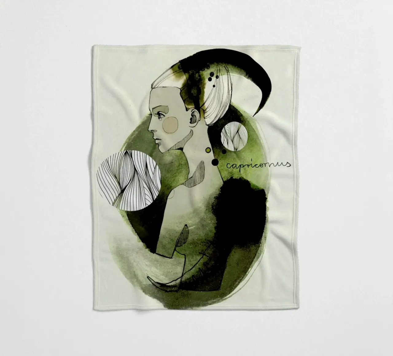 Steinbock fleecedeken van Ekaterina Koroleva