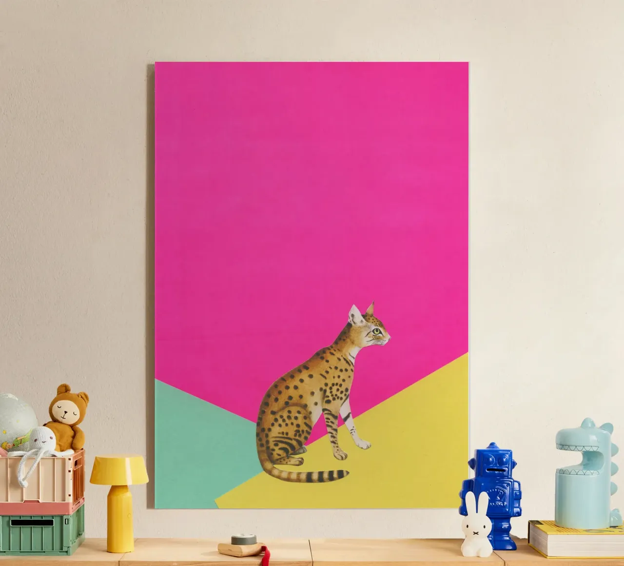 Big Cat acrylic glass by Cassia Beck Collage