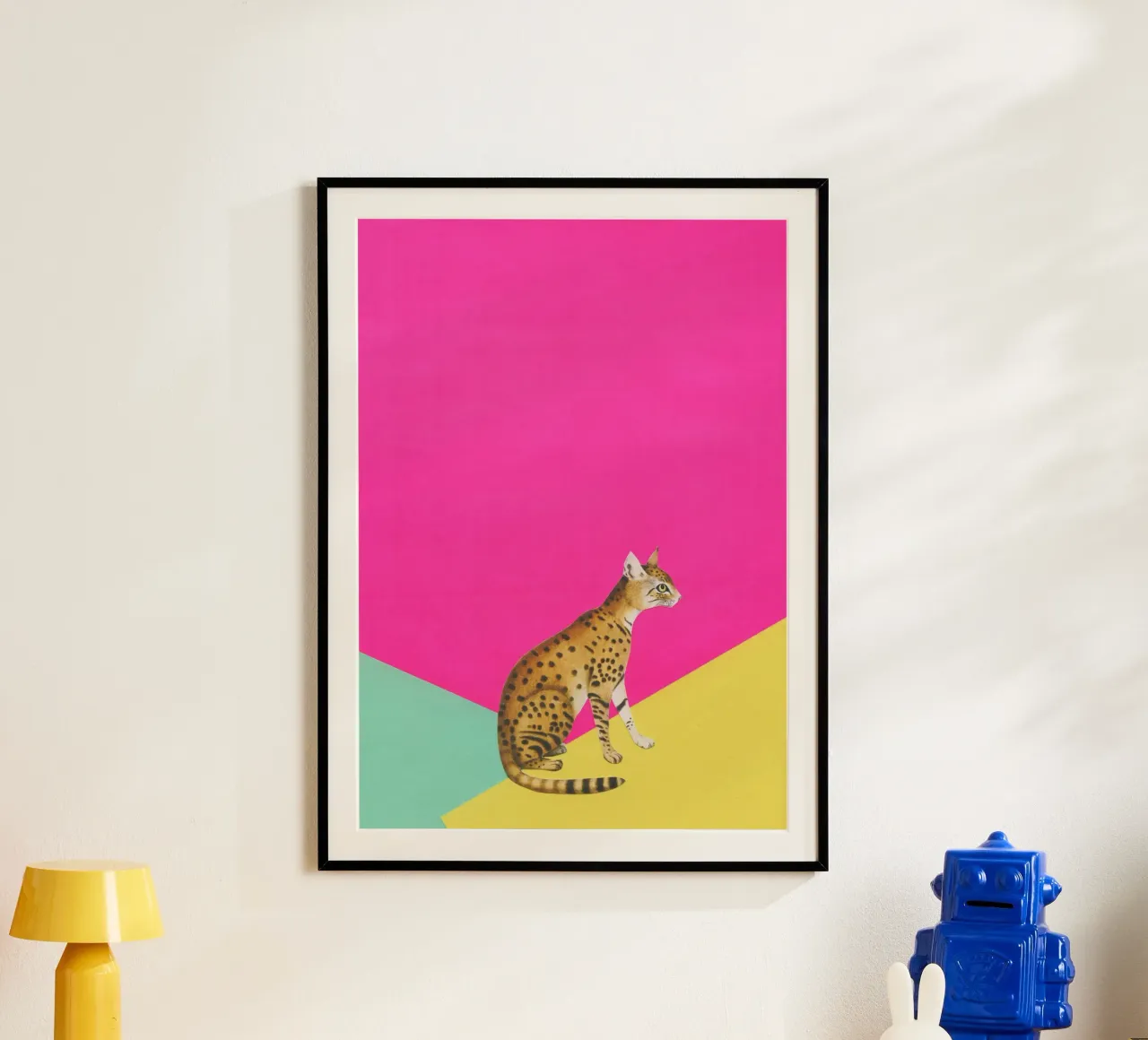 Grande Gatto poster con telaio in alluminio da Cassia Beck Collage