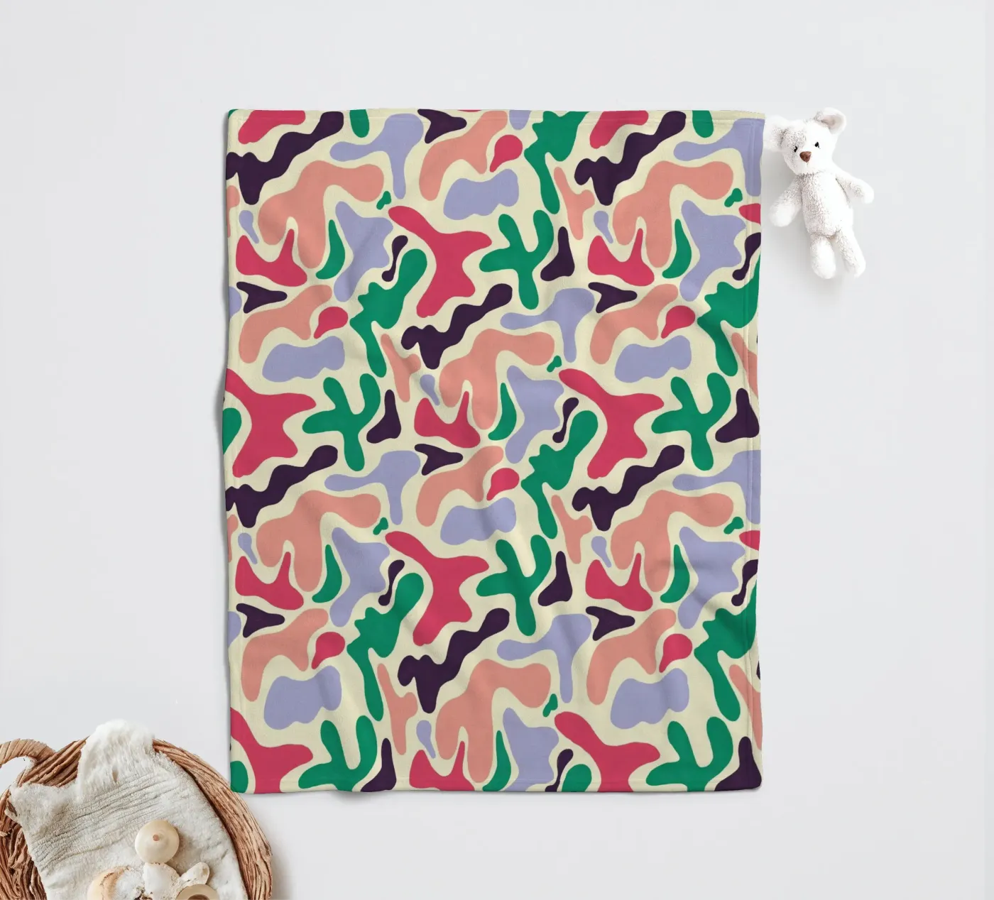 Cherry Orchard Pattern fleece blanket by AufMarenART