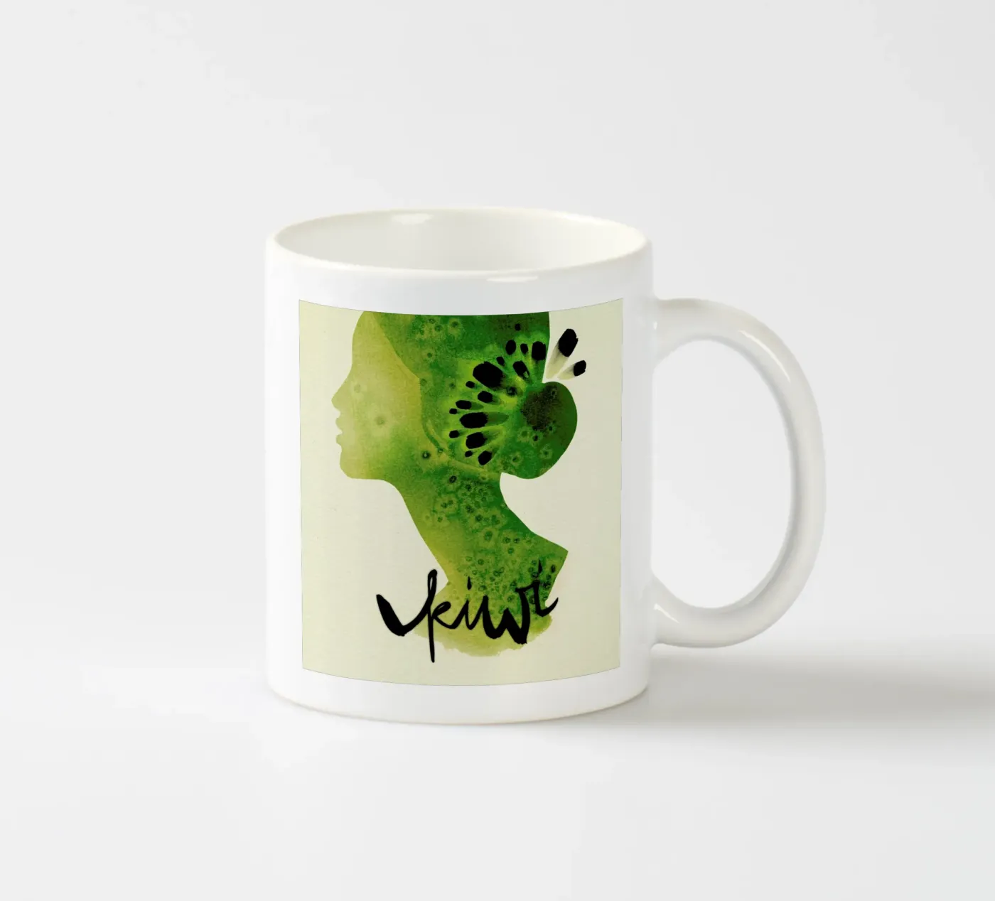 Kiwi ceramic mug by Ekaterina Koroleva