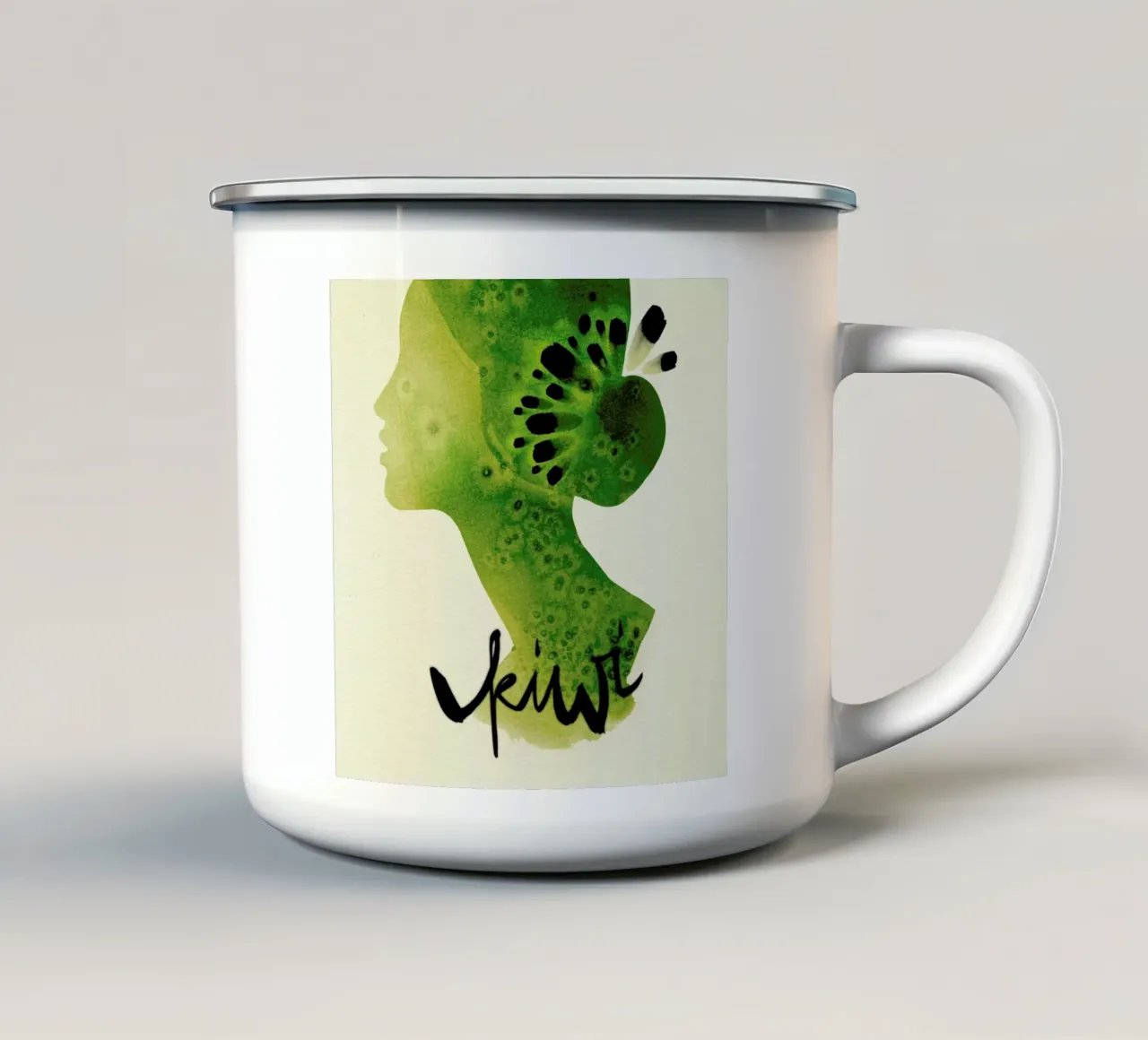 Kiwi tazza in smalto da Ekaterina Koroleva