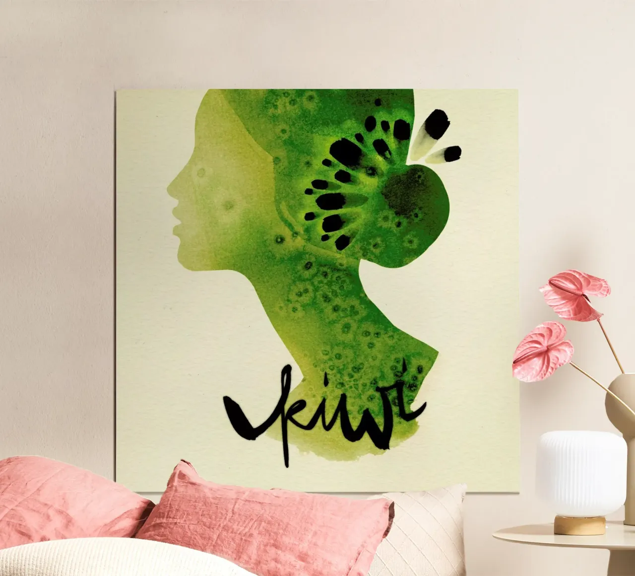 Kiwi poster con telaio in legno da Ekaterina Koroleva