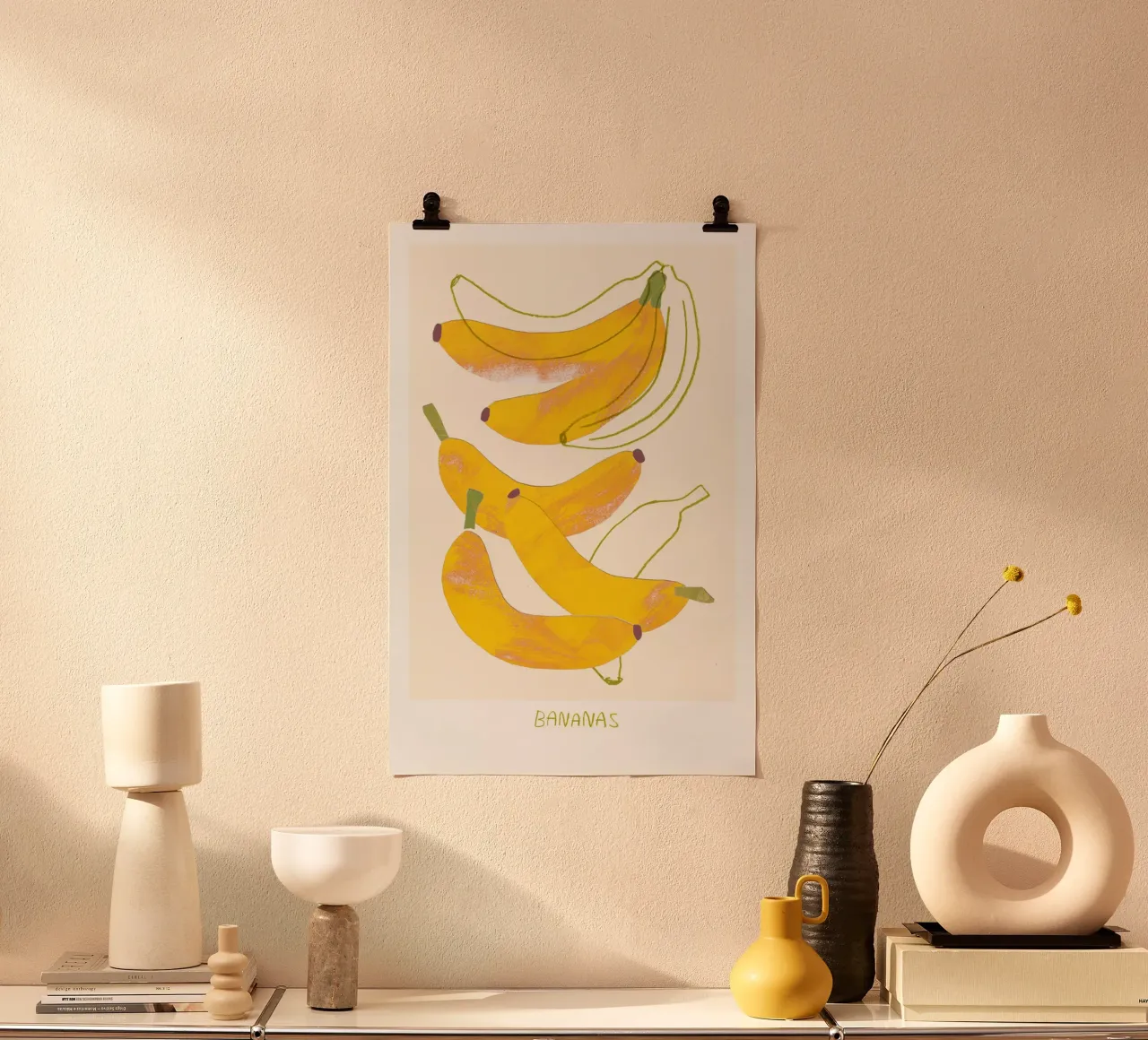 Bananas poster con telaio in legno da Farina Kuklinski
