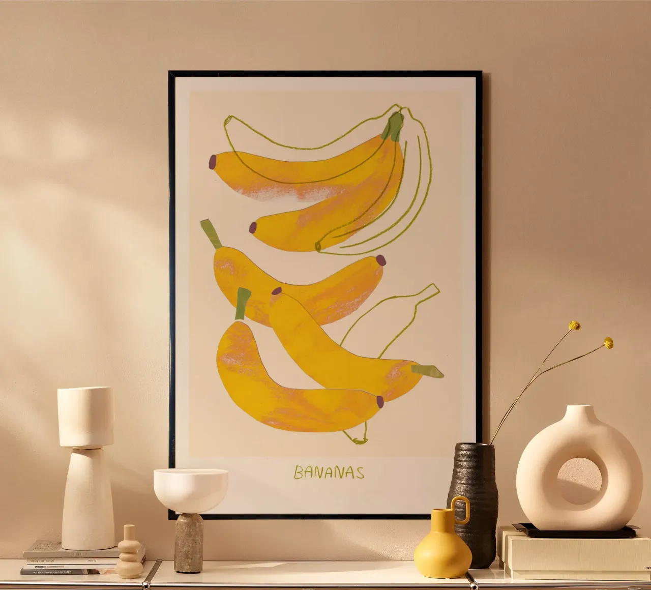 Bananas poster con telaio in legno da Farina Kuklinski