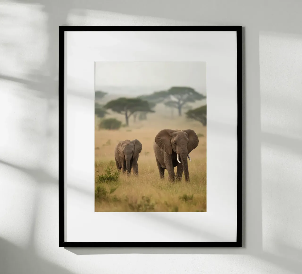 Elephants at Dawn | Serene Wildlife Landscape poster by story engage