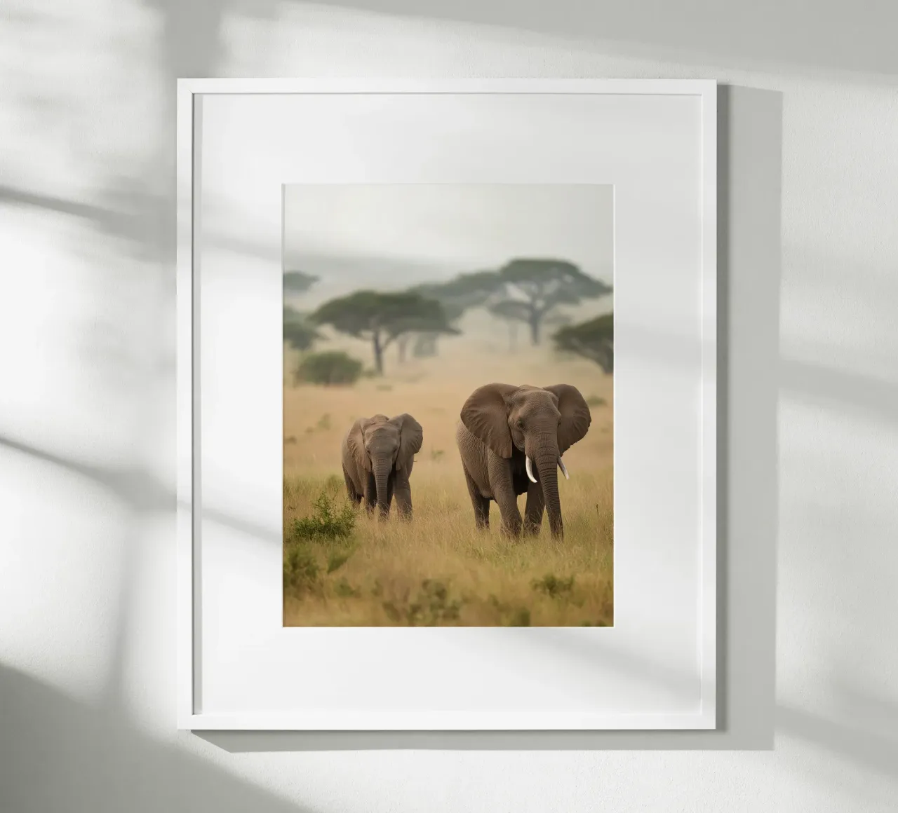 Elephants at Dawn | Serene Wildlife Landscape poster by story engage