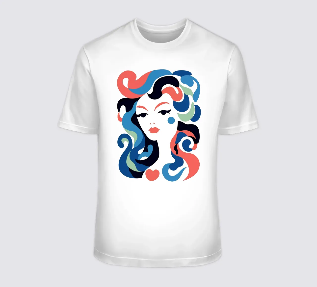 Portrait einer Seejungfrau | Pop-Art trifft auf Art Déco T-Shirt von Autofocus