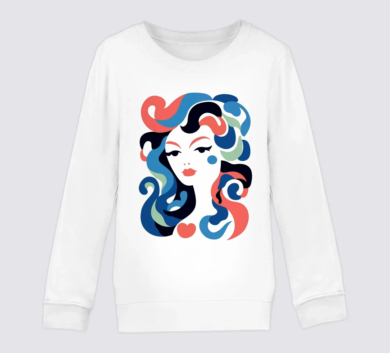 Portrait of a mermaid | Pop Art meets Art Déco kids sweatshirt by Autofocus