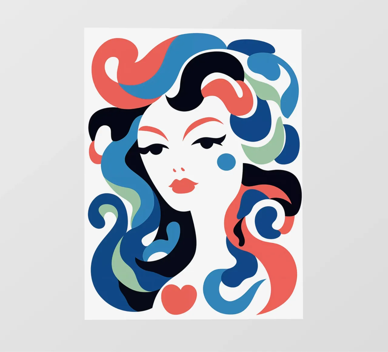 Portrait of a mermaid | Pop Art meets Art Déco photo wallpaper by Autofocus