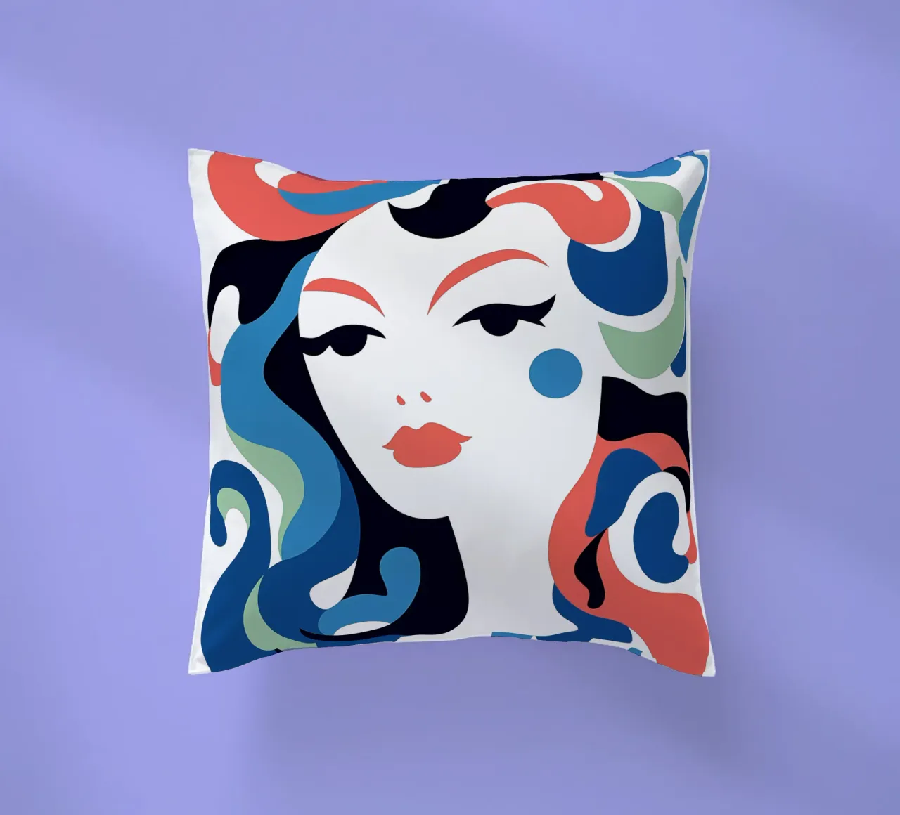 Ritratto di sirena | La Pop Art incontra l'Art Déco cuscino da Autofocus
