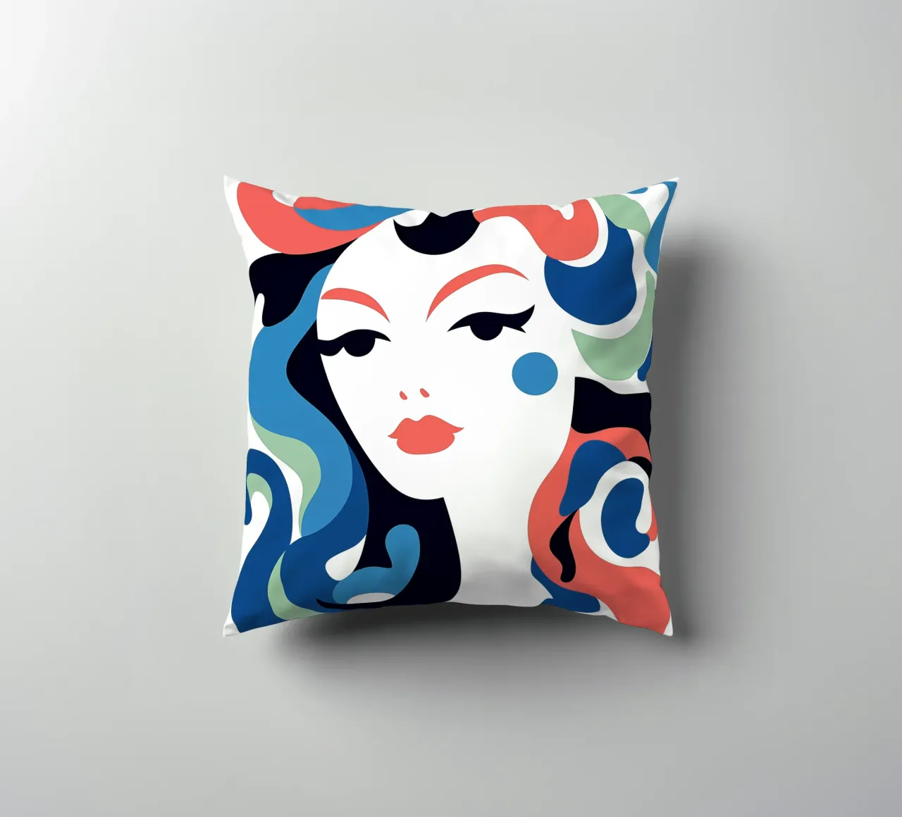 Ritratto di sirena | La Pop Art incontra l'Art Déco cuscino da Autofocus