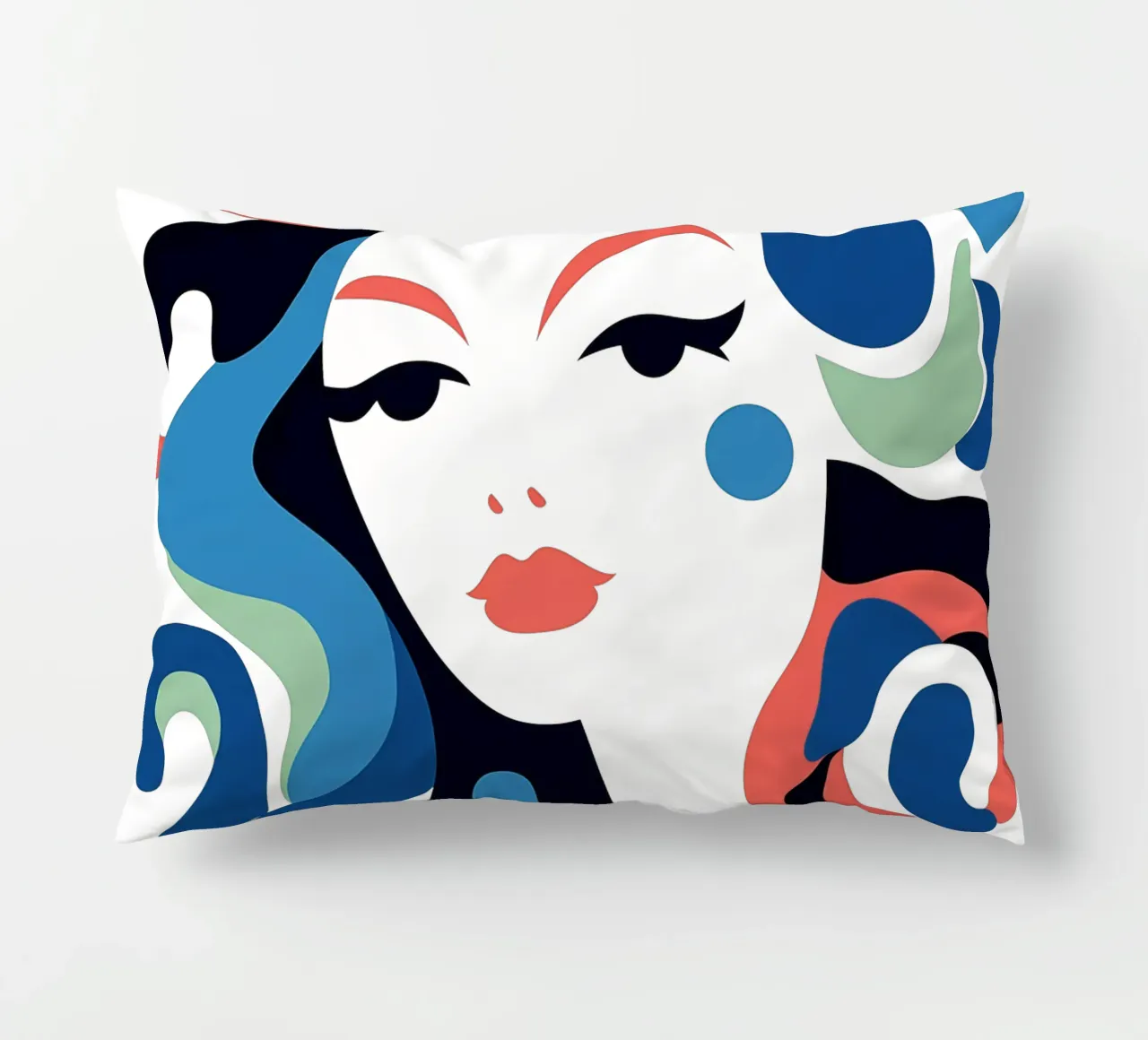 Ritratto di sirena | La Pop Art incontra l'Art Déco cuscino da Autofocus